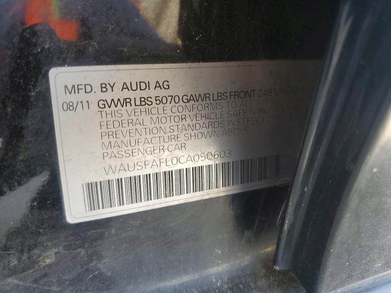 Продаж на аукціоні авто 2012 Audi A4, vin: WAUSFAFL0CA050603, номер лоту: 51524036