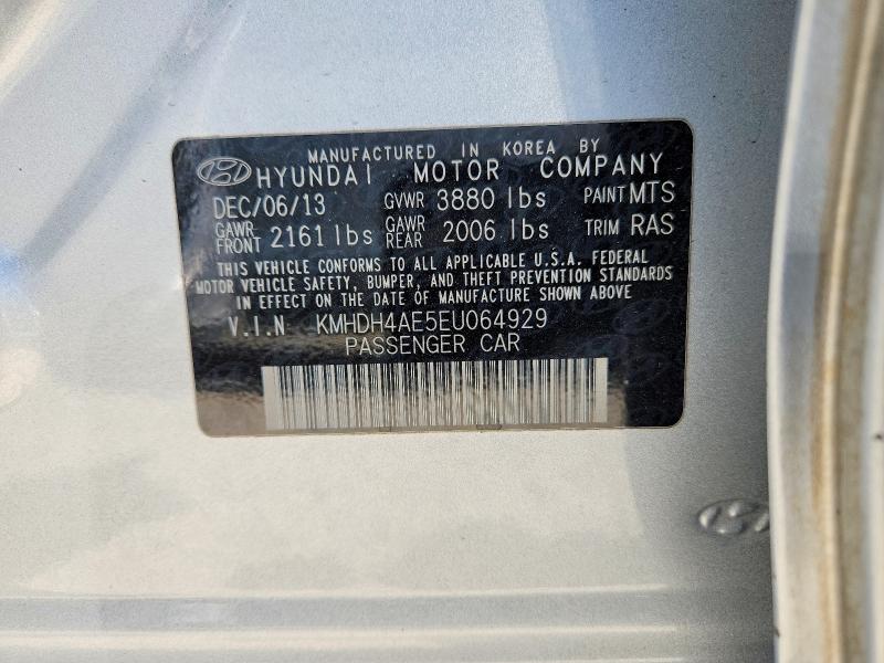 2014 Hyundai Elantra Se/ltd მანქანა იყიდება აუქციონზე, vin: KMHDH4AE5EU064929, აუქციონის ნომერი: 49759676