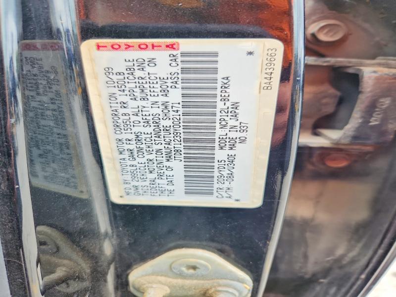 Aukcja sprzedaży 2000 Toyota Echo, vin: JTDBT1239Y0021471, numer aukcji: 50093396