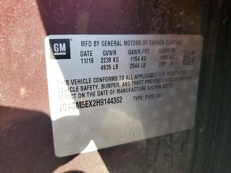 Aukcja sprzedaży 2017 Buick Regal, vin: 2G4GM5EX2H9144362, numer aukcji: 48976886