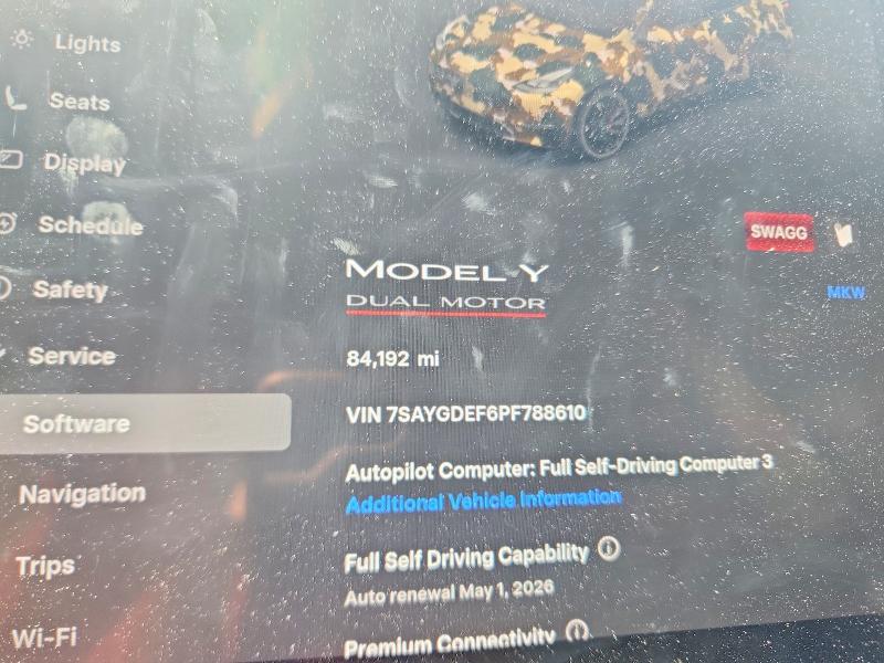 Aukcja sprzedaży 2023 Tesla Model Y, vin: 7SAYGDEF6PF788610, numer aukcji: 51855936