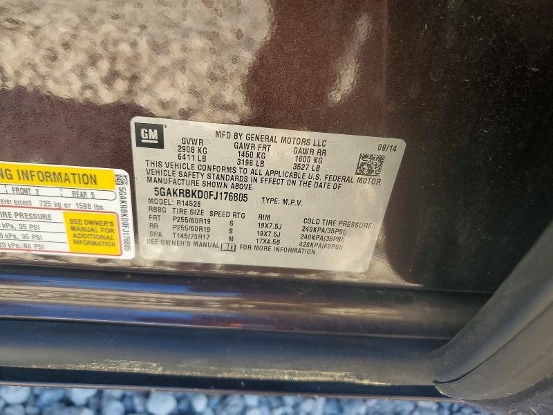 Продаж на аукціоні авто 2015 Buick Enclave, vin: 5GAKRBKD0FJ176805, номер лоту: 51697856