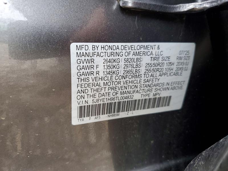 2026 Acura Mdx მანქანა იყიდება აუქციონზე, vin: 5J8YE1H96TL004832, აუქციონის ნომერი: 48104656