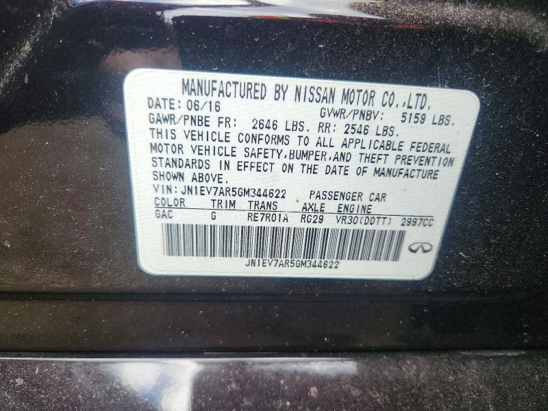 Aukcja sprzedaży 2016 Infiniti Q50, vin: JN1EV7AR5GM344622, numer aukcji: 50299786