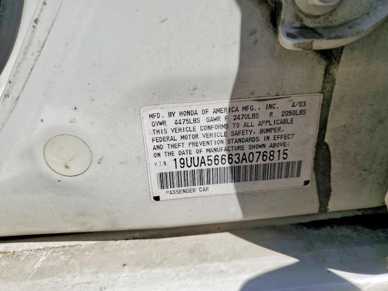 49873516 :رقم المزاد ، 19UUA56663A076815 vin ، 2003 Acura 3.2tl مزاد بيع