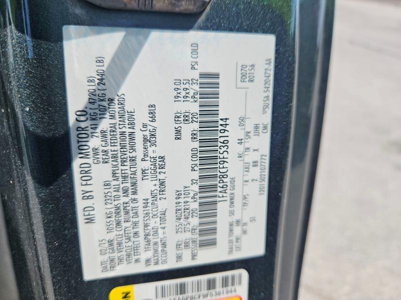Продаж на аукціоні авто 2015 Ford Mustang, vin: 1FA6P8CF9F5361944, номер лоту: 48325966