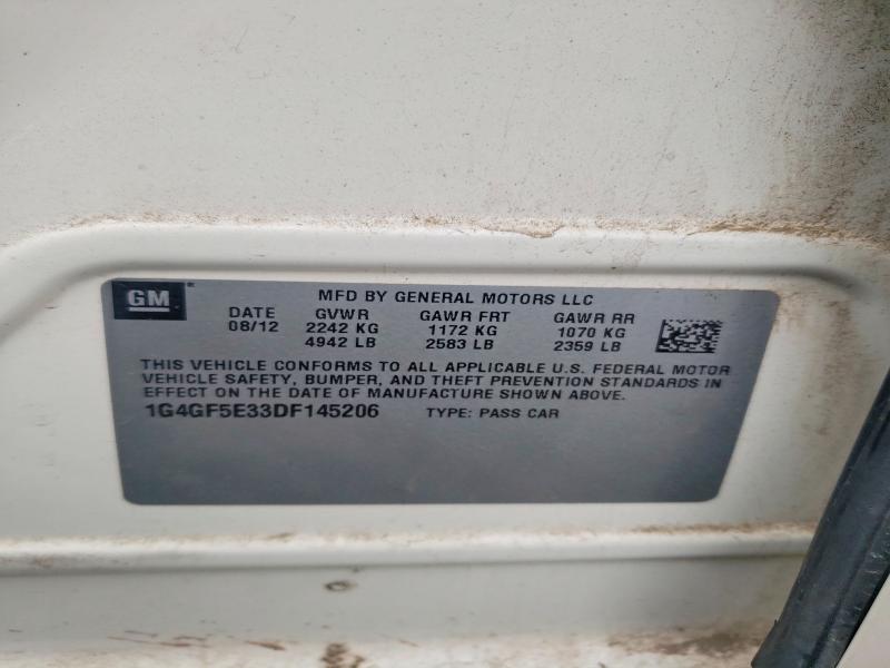 49984626 :رقم المزاد ، 1G4GF5E33DF145206 vin ، 2013 Buick Lacrosse مزاد بيع
