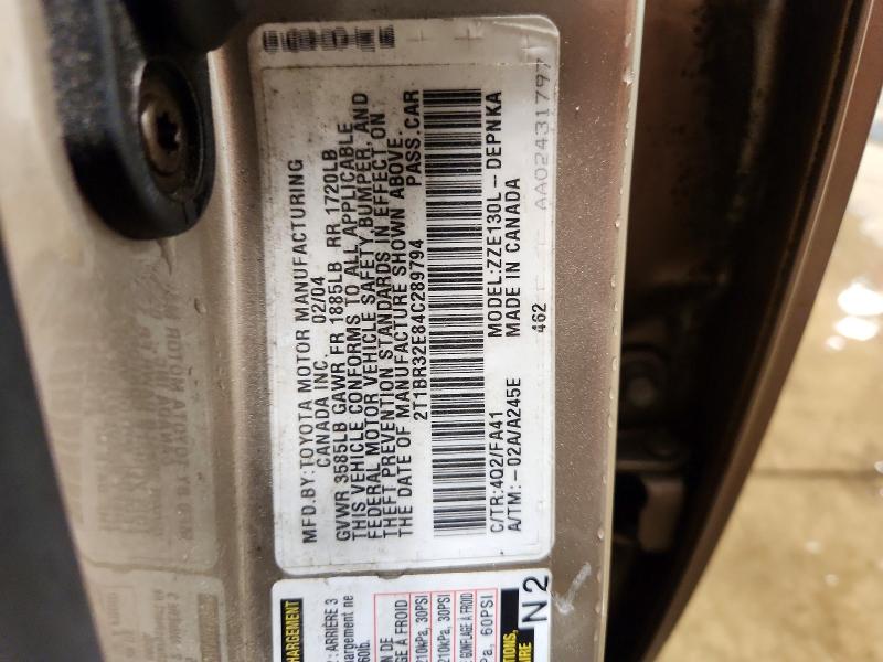 Продажа на аукционе авто 2004 Toyota Corolla, vin: 2T1BR32E84C289794, номер лота: 51417196