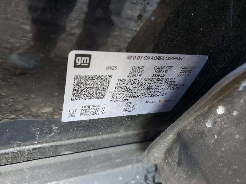 Aukcja sprzedaży 2025 Chevrolet Trax, vin: KL77LHEP9SC286682, numer aukcji: 50525866