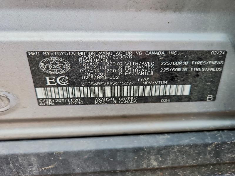 Aukcja sprzedaży 2024 Toyota Rav4, vin: 2T35WRFV6RW215287, numer aukcji: 45916786