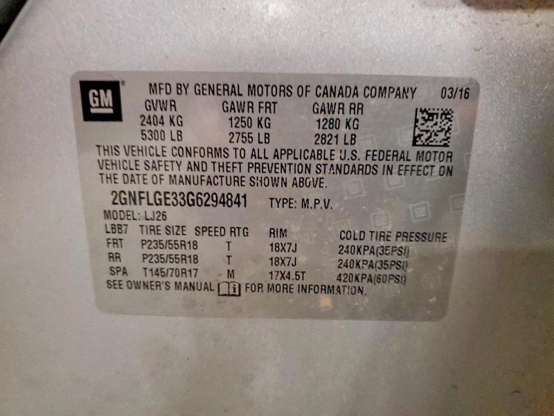 Продажа на аукционе авто 2016 Chevrolet Equinox, vin: 2GNFLGE33G6294841, номер лота: 51355676