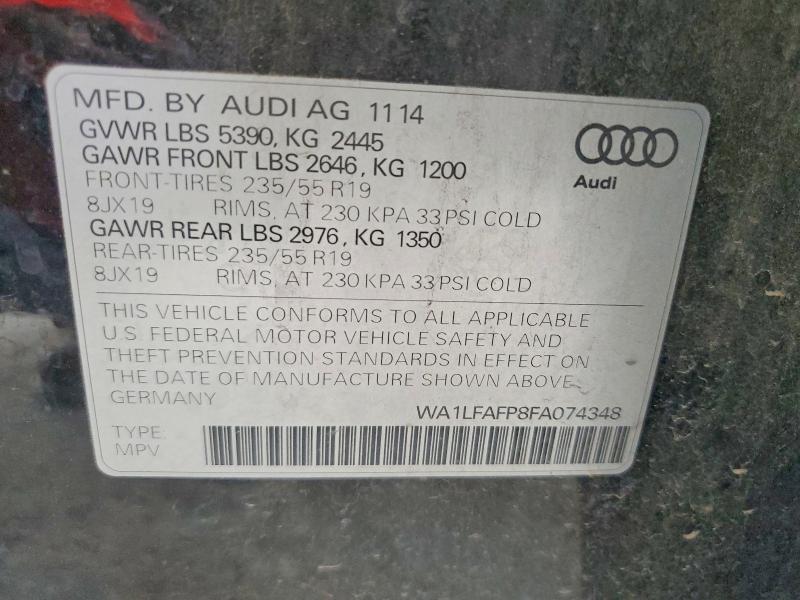 Продаж на аукціоні авто 2015 Audi Q5, vin: WA1LFAFP8FA074348, номер лоту: 49650576