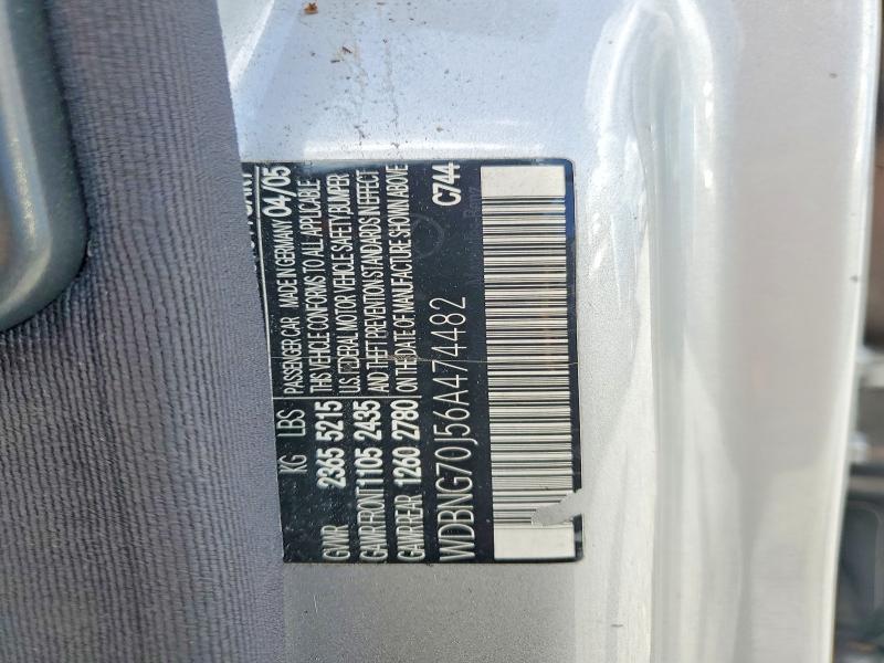 49584766 :رقم المزاد ، WDBNG70J56A474482 vin ، 2006 Mercedes-benz S مزاد بيع