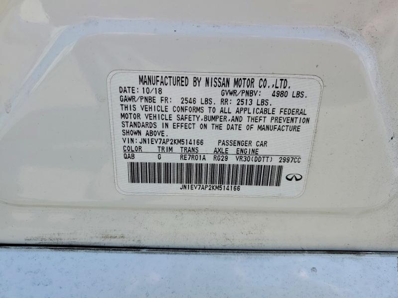 Aukcja sprzedaży 2019 Infiniti Q50, vin: JN1EV7AP2KM514166, numer aukcji: 50983186
