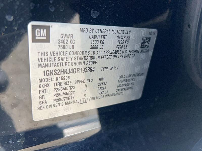 Продажа на аукционе авто 2016 Gmc Yukon Xl, vin: 1GKS2HKJ4GR193884, номер лота: 51648216