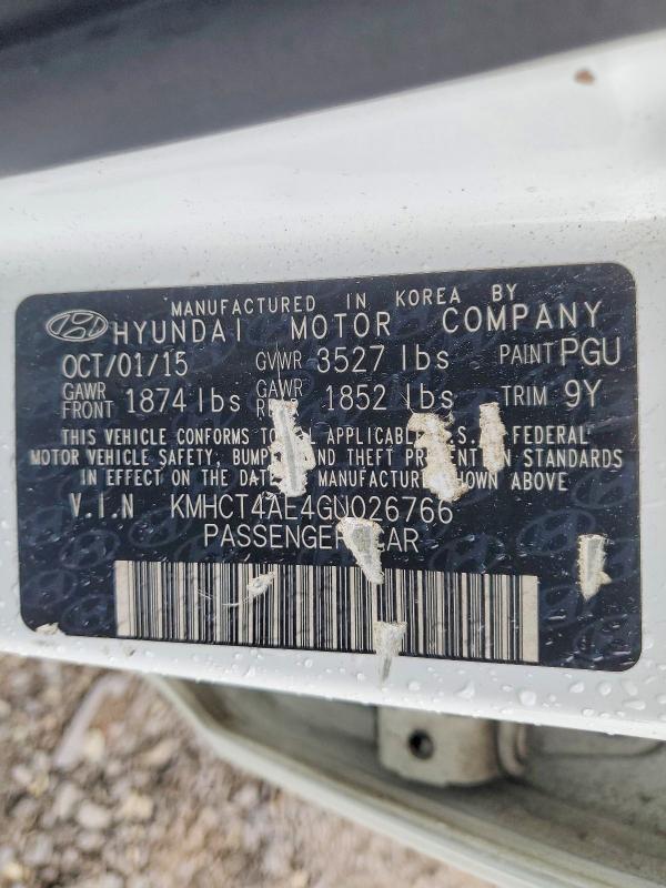 Aukcja sprzedaży 2016 Hyundai Accent, vin: KMHCT4AE4GU026766, numer aukcji: 50660756