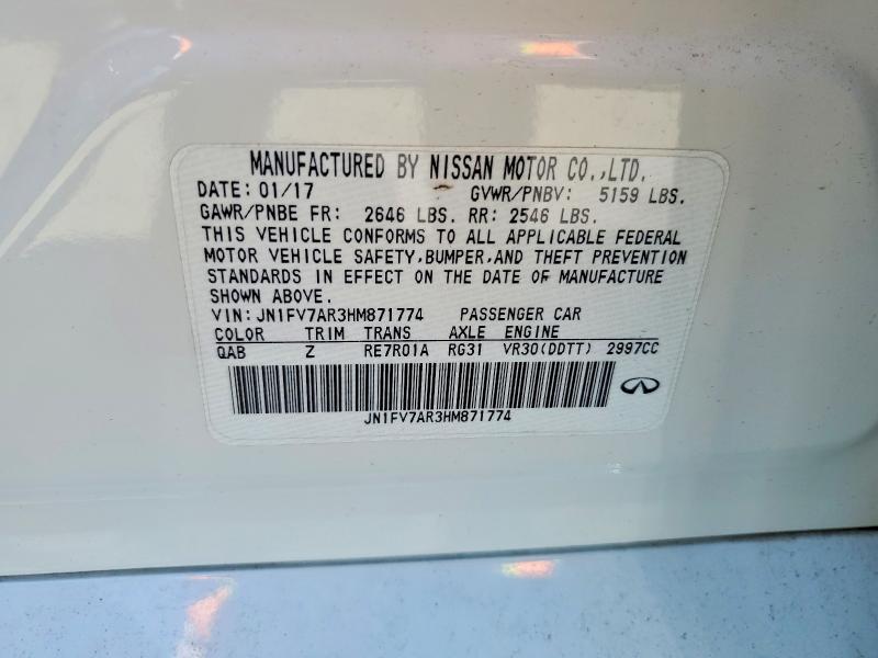 Продаж на аукціоні авто 2017 Infiniti Q50, vin: JN1FV7AR3HM871774, номер лоту: 48670936