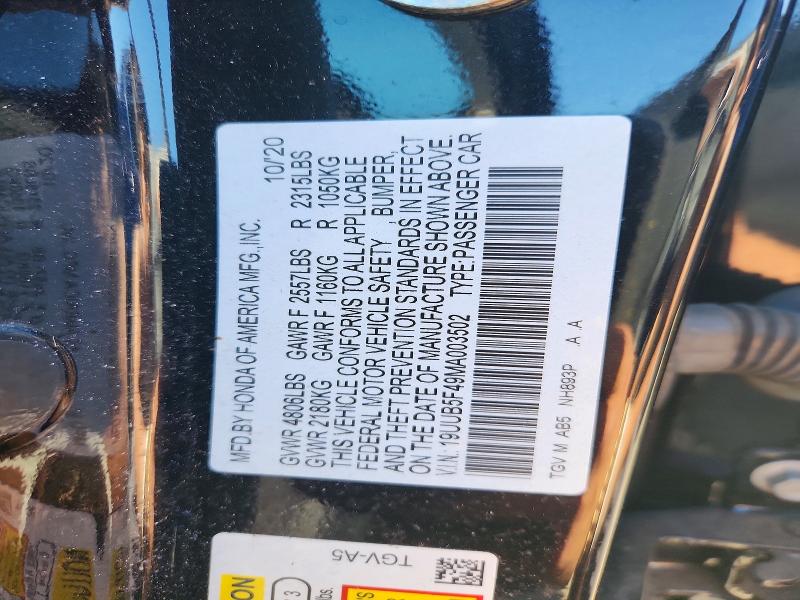 Aukcja sprzedaży 2021 Acura Tlx, vin: 19UUB5F49MA003502, numer aukcji: 48941576
