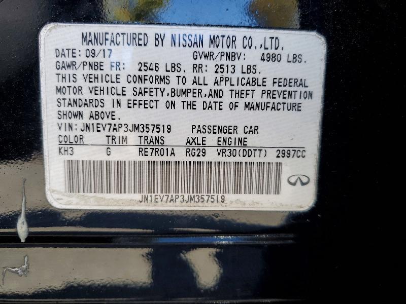 Aukcja sprzedaży 2018 Infiniti Q50, vin: JN1EV7AP3JM357519, numer aukcji: 50340896