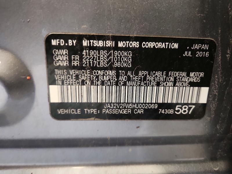 Продаж на аукціоні авто 2017 Mitsubishi Lancer, vin: JA32V2FW5HU002069, номер лоту: 51457346