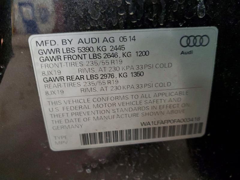 Продажа на аукционе авто 2015 Audi Q5, vin: WA1LFAFP0FA003418, номер лота: 49385536