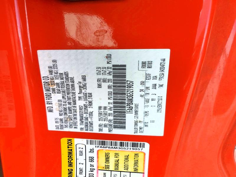 Aukcja sprzedaży 2016 Ford Mustang, vin: 1FA6P8AM3G5219057, numer aukcji: 49744836