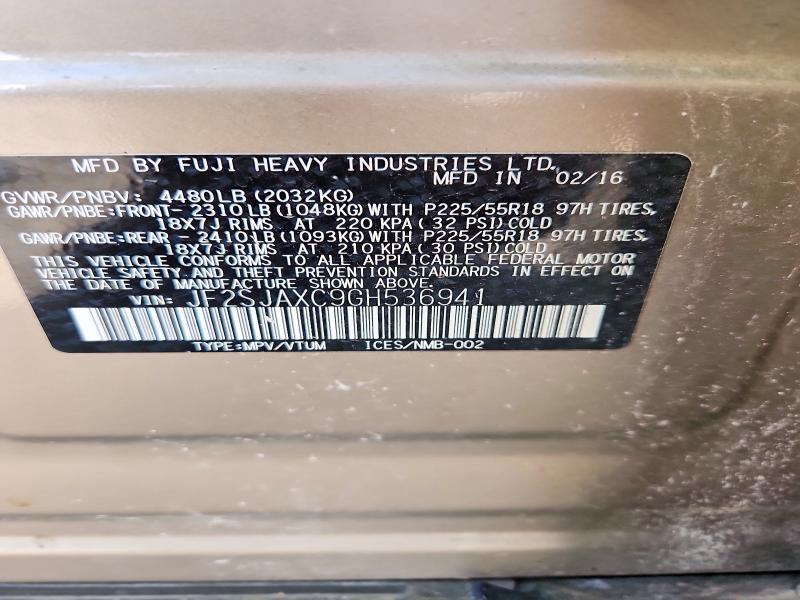 Продажа на аукционе авто 2016 Subaru Forester, vin: JF2SJAXC9GH536941, номер лота: 50733266