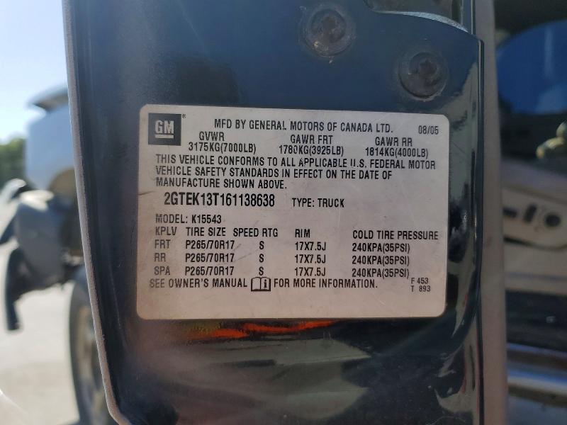 2006 Gmc New Sierra მანქანა იყიდება აუქციონზე, vin: 2GTEK13T161138638, აუქციონის ნომერი: 50059136
