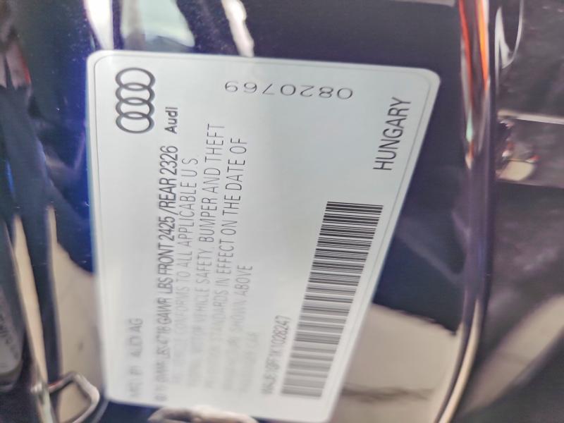 49580106 :رقم المزاد ، WAUB1GFF1K1028247 vin ، 2019 Audi S3 مزاد بيع