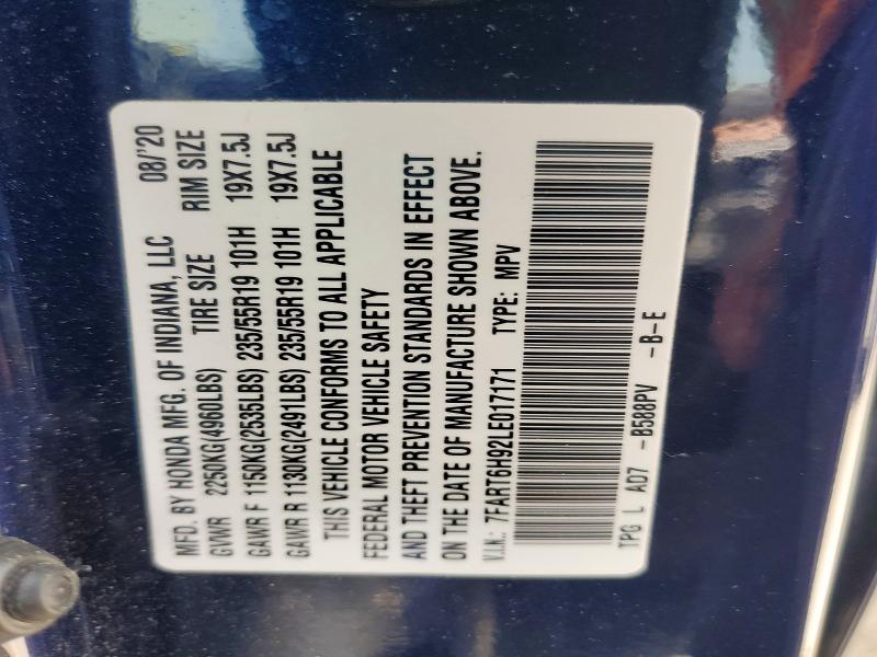 Aukcja sprzedaży 2020 Honda Cr-v, vin: 7FART6H92LE017171, numer aukcji: 51168686