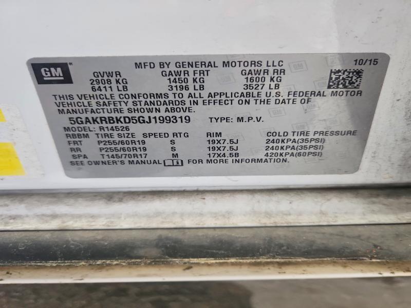 Aukcja sprzedaży 2016 Buick Enclave, vin: 5GAKRBKD5GJ199319, numer aukcji: 51319226
