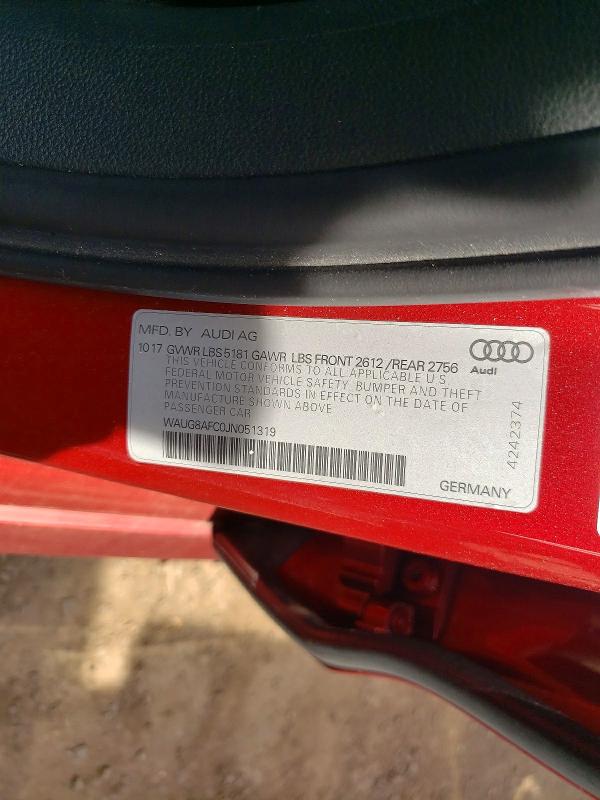 Продажа на аукционе авто 2018 Audi A6, vin: WAUG8AFC0JN051319, номер лота: 49652276