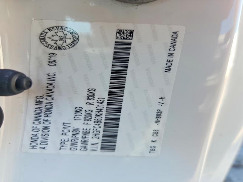 Продаж на аукціоні авто 2019 Honda Civic, vin: 2HGFC4B60KH401431, номер лоту: 50304376