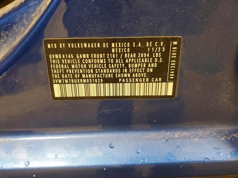 50818106 :رقم المزاد ، 3VW7M7BUXRM031629 vin ، 2024 Volkswagen Jetta مزاد بيع