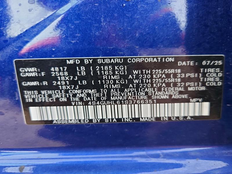 49940106 :رقم المزاد ، 4S4GUHL61S3766351 vin ، 2025 Subaru Crosstrek مزاد بيع