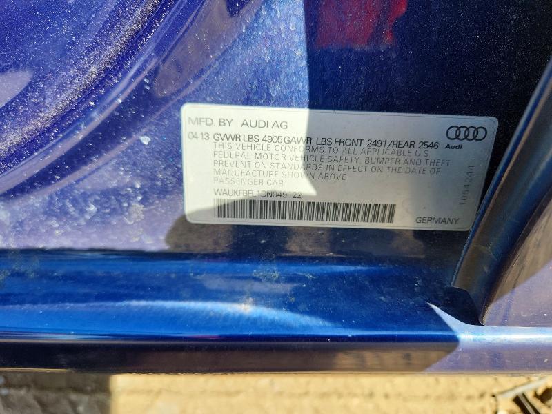 Продаж на аукціоні авто 2013 Audi A4, vin: WAUKFBFL1DN049122, номер лоту: 49444776