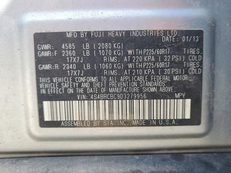 Продажа на аукционе авто 2013 Subaru Outback, vin: 4S4BRCBC9D3279956, номер лота: 49488266
