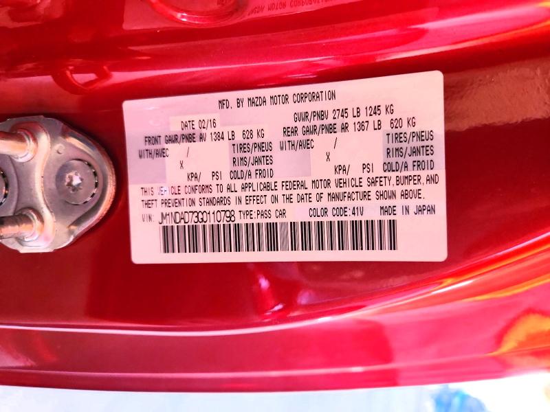 Продаж на аукціоні авто 2016 Mazda Mx-5 Miata, vin: JM1NDAD73G0110798, номер лоту: 51843276