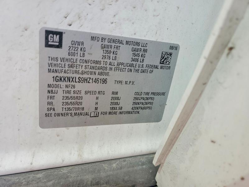 2017 Gmc Acadia მანქანა იყიდება აუქციონზე, vin: 1GKKNXLS9HZ146196, აუქციონის ნომერი: 50296326