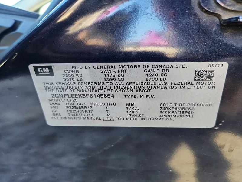 2015 Chevrolet Equinox მანქანა იყიდება აუქციონზე, vin: 2GNFLEEK5F6145664, აუქციონის ნომერი: 48855386