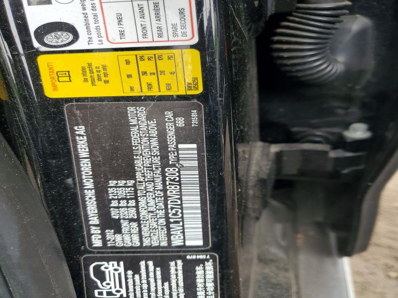 2013 Bmw X1 მანქანა იყიდება აუქციონზე, vin: WBAVL1C57DVR87308, აუქციონის ნომერი: 51853626