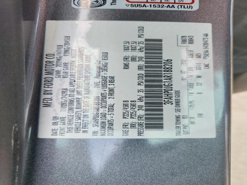 Продажа на аукционе авто 2010 Ford Fusion, vin: 3FAHP0JG1AR188206, номер лота: 49754836