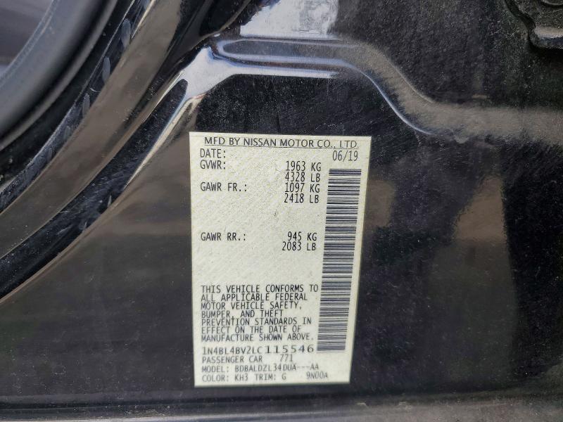 2020 Nissan Altima მანქანა იყიდება აუქციონზე, vin: 1N4BL4BV2LC115546, აუქციონის ნომერი: 51623766