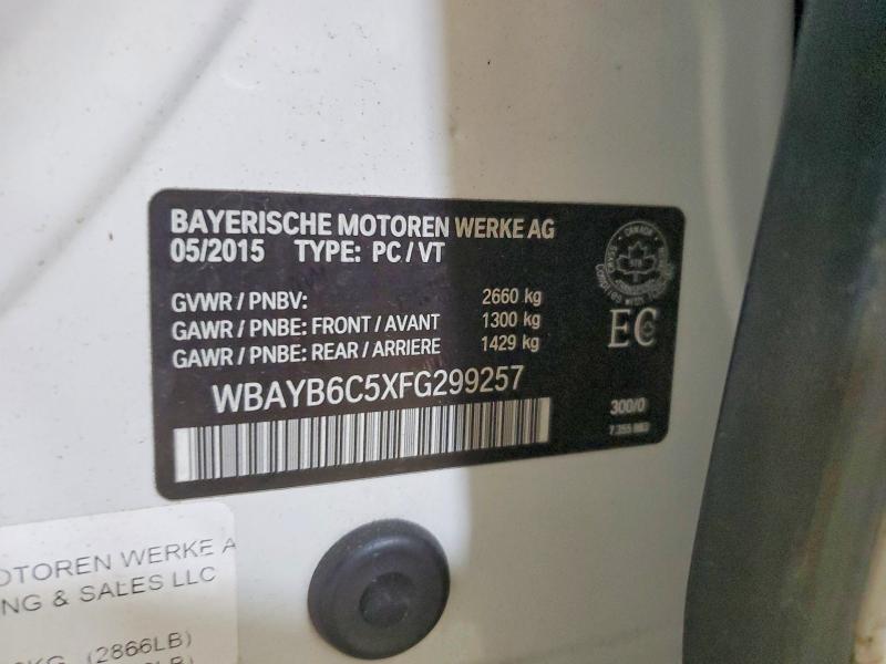 50419656 :رقم المزاد ، WBAYB6C5XFG299257 vin ، 2015 Bmw 750 مزاد بيع