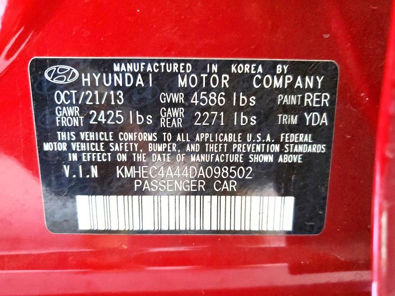 Aukcja sprzedaży 2013 Hyundai Sonata, vin: KMHEC4A44DA098502, numer aukcji: 51679696