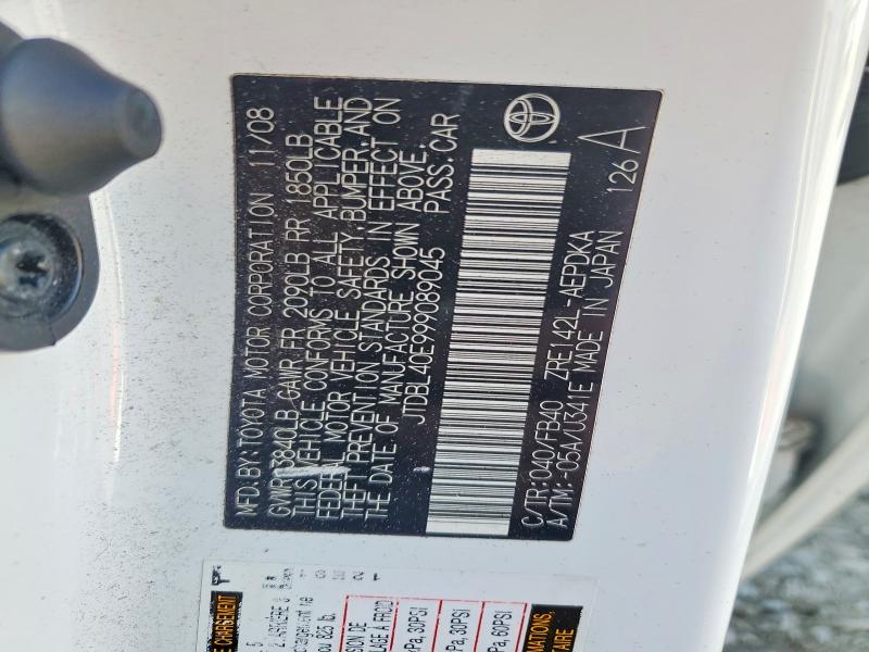 Продажа на аукционе авто 2009 Toyota Corolla, vin: JTDBL40E999089045, номер лота: 51030406
