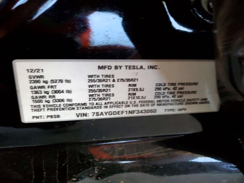 Продаж на аукціоні авто 2022 Tesla Model Y, vin: 7SAYGDEF1NF343060, номер лоту: 48869116