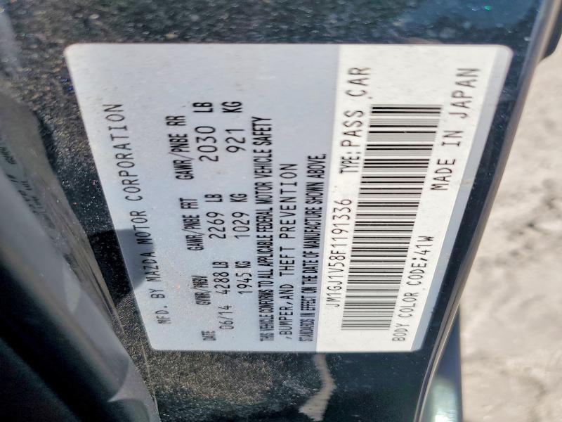2015 Mazda 6 მანქანა იყიდება აუქციონზე, vin: JM1GJ1V58F1191336, აუქციონის ნომერი: 49538606