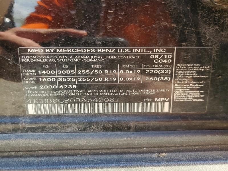 Продажа на аукционе авто 2011 Mercedes-benz Ml, vin: 4JGBB8GB0BA642087, номер лота: 50960766