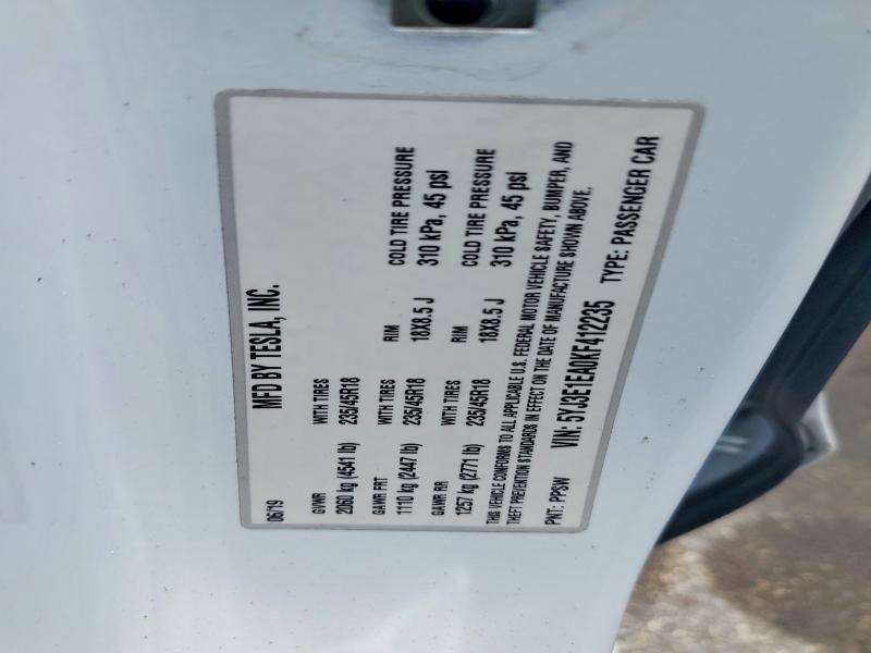 Aukcja sprzedaży 2019 Tesla Model 3, vin: 5YJ3E1EA0KF412235, numer aukcji: 50097126